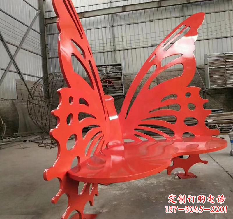 丽水不锈钢蝴蝶座椅雕塑美丽的艺术作品