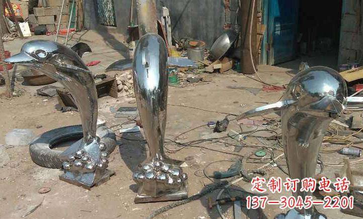 丽水不锈钢海豚雕塑——美丽的海洋之灵