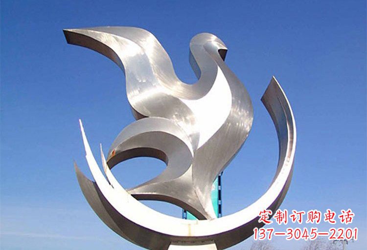 丽水不锈钢鸽子雕塑象征着和平