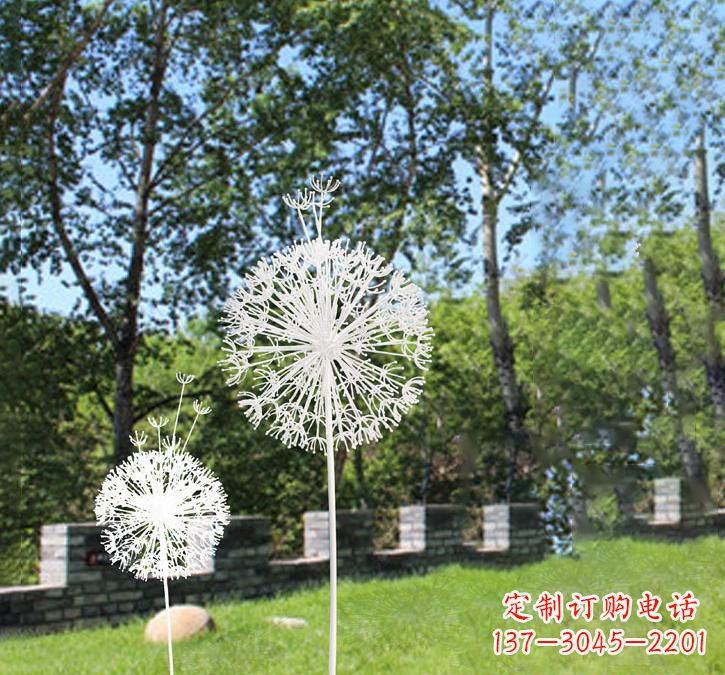 丽水不锈钢广场上的蒲公英雕塑
