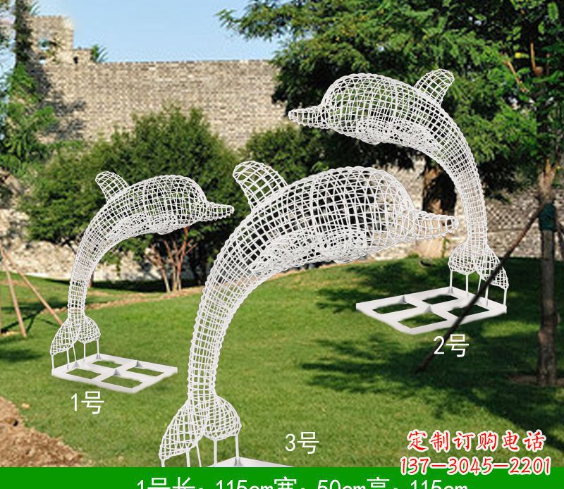 丽水不锈钢海豚组合雕塑精美的艺术品