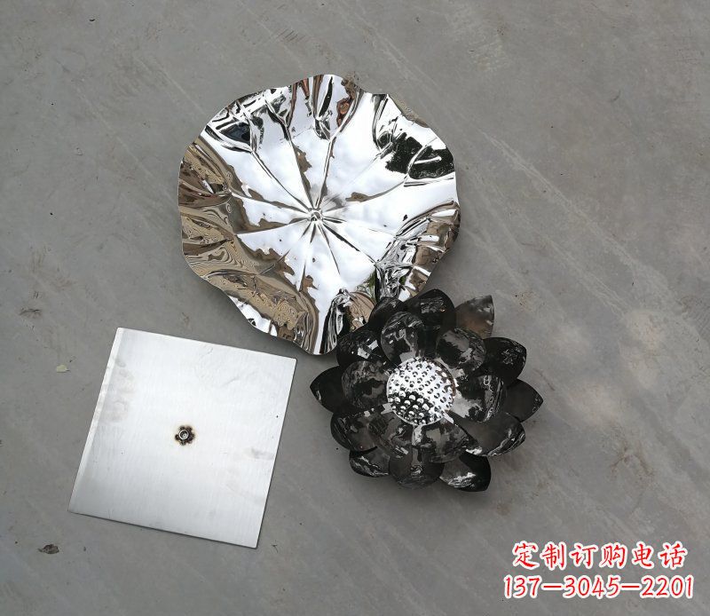 丽水不锈钢荷花荷叶公园雕塑