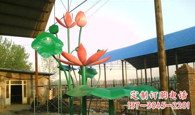 丽水不锈钢荷花荷叶景观雕塑