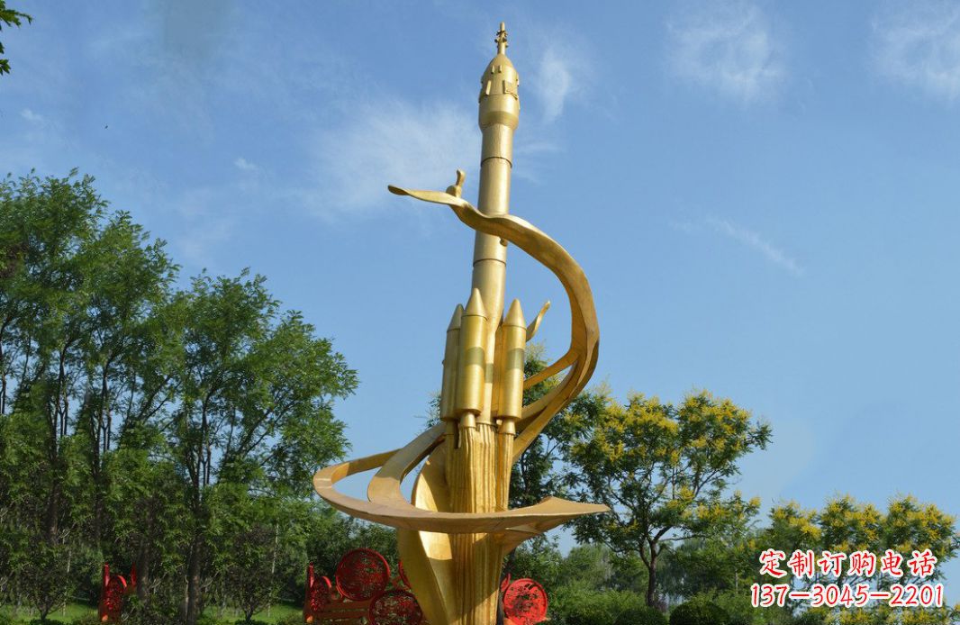 丽水火箭飞向蓝天不锈钢火箭广场景观雕塑