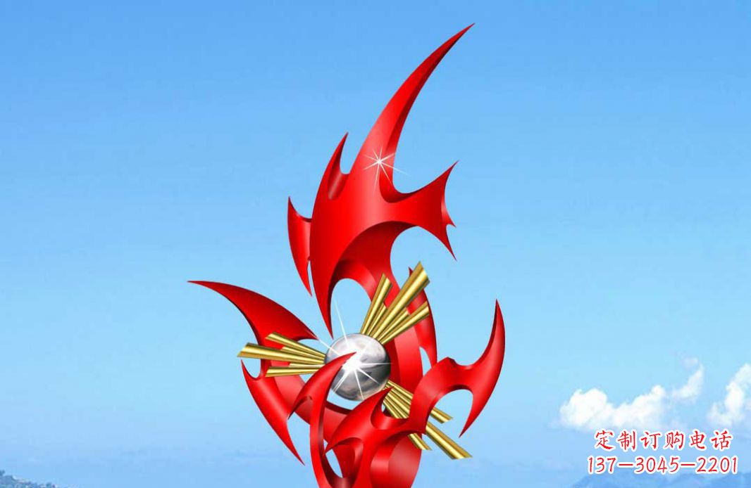 丽水不锈钢火苗抽象景观雕塑给城市添彩