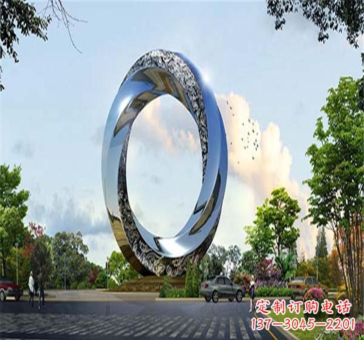 丽水不锈钢景观圆环雕塑
