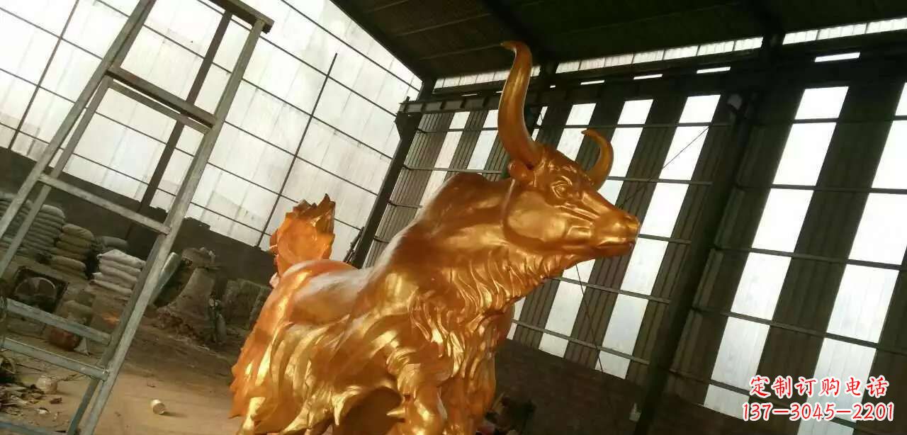 丽水精美不锈钢牦牛钛金雕塑