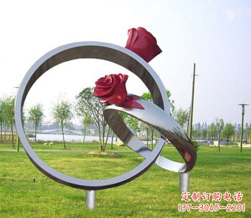 丽水不锈钢玫瑰戒指雕塑