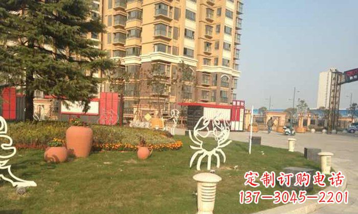丽水不锈钢螃蟹雕塑精致美观的艺术之作