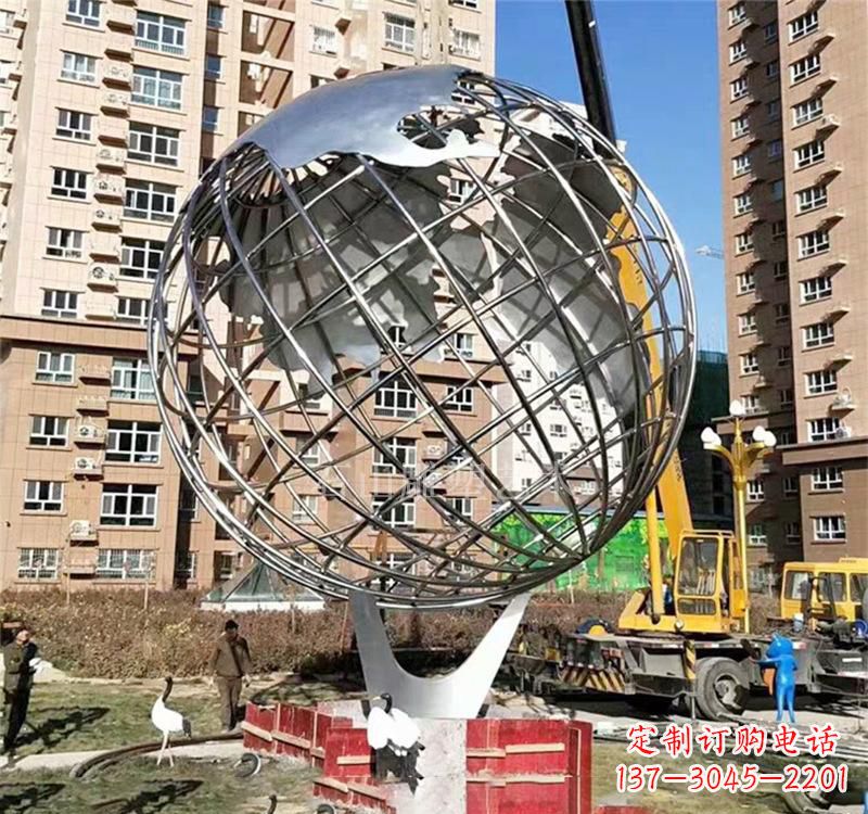 丽水不锈钢喷泉地球仪雕塑