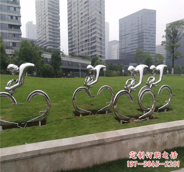 丽水不锈钢自行车雕塑美丽的艺术绽放