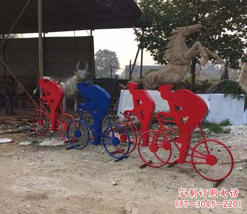 丽水不锈钢骑自行车雕塑一种经典的艺术形式