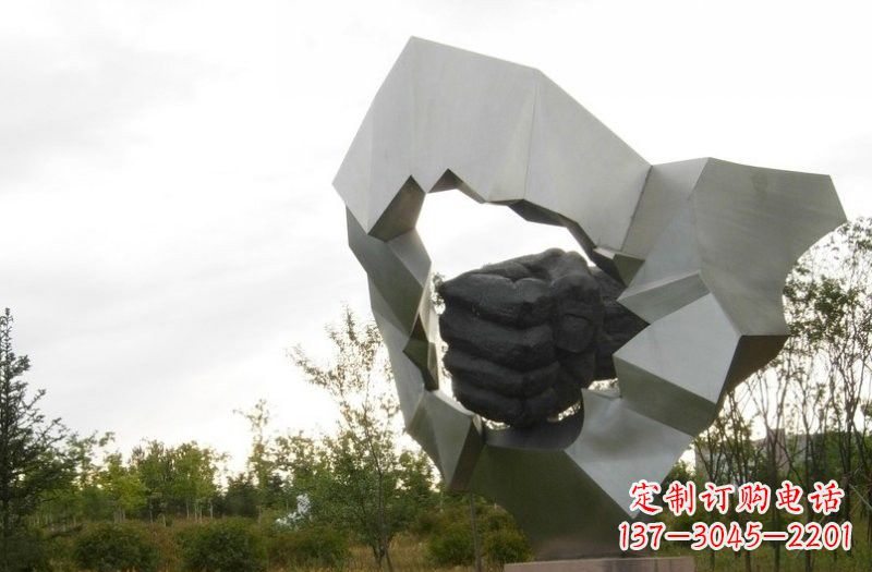 丽水不锈钢拳头雕塑雕刻象征勇气和力量