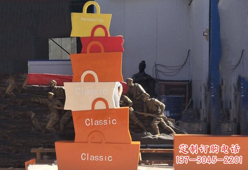 丽水不锈钢购物袋雕塑