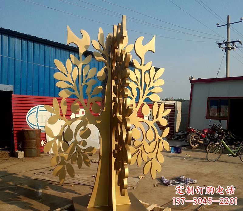 丽水不锈钢树叶园林景观雕塑——美妙绝伦的艺术之作