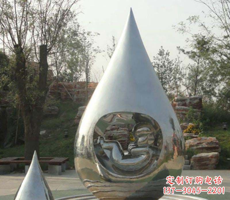 丽水不锈钢水滴雕塑精致简约的艺术之美