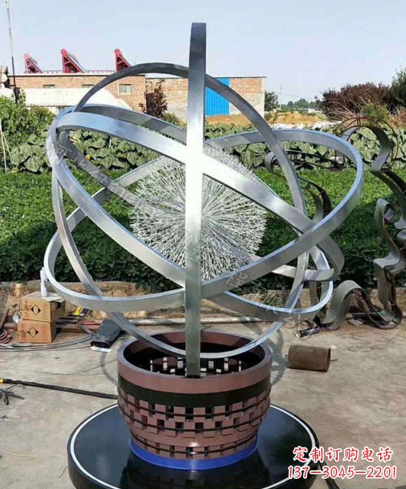 丽水不锈钢铁艺圆环景观雕塑