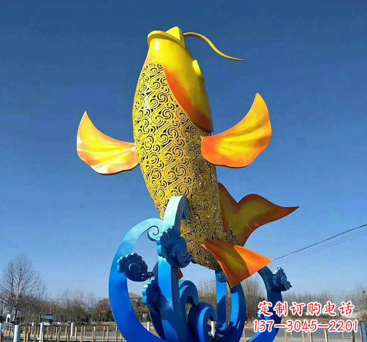 丽水不锈钢艺术鲤鱼雕塑艺术之美与生活之灵