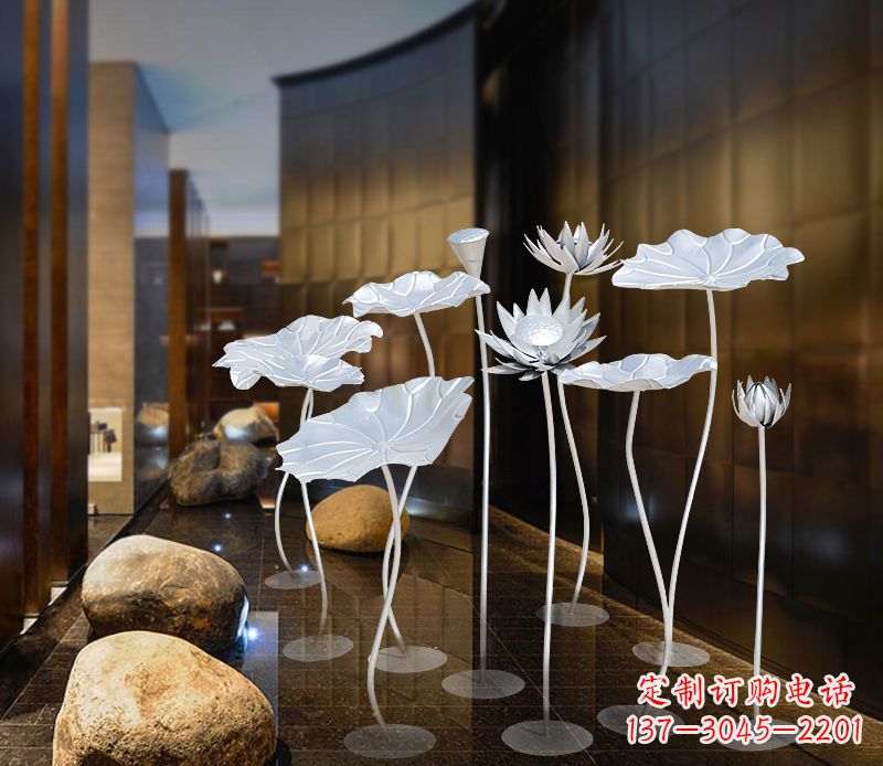 丽水不锈钢银色荷花雕塑精美外形魅力无限