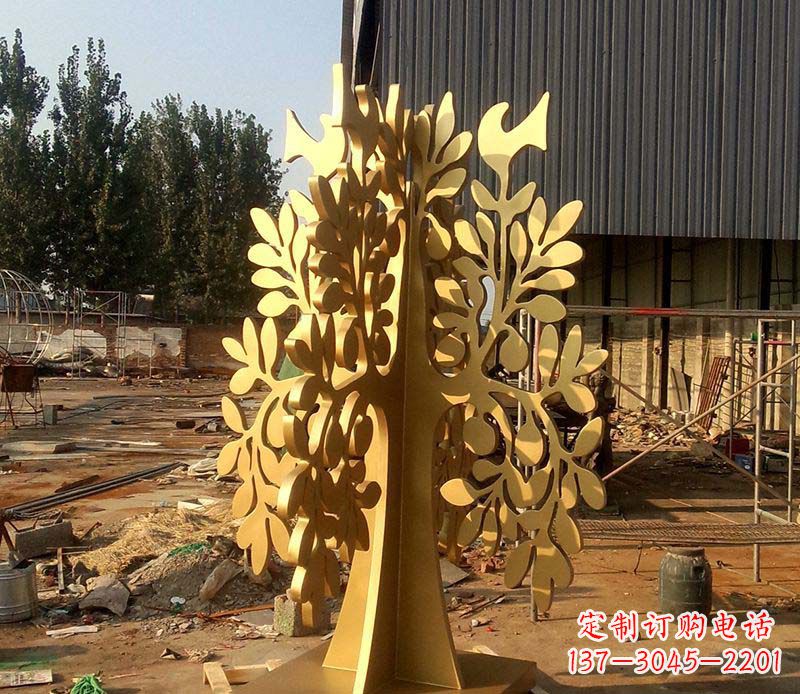 丽水不锈钢树叶雕塑艺术的精美表现