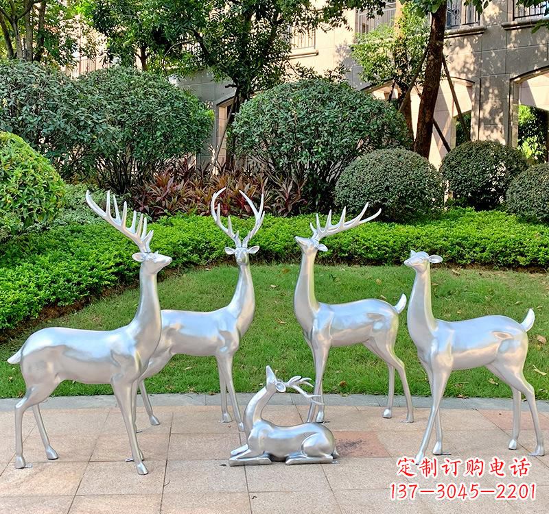 丽水不锈钢园林小鹿雕塑