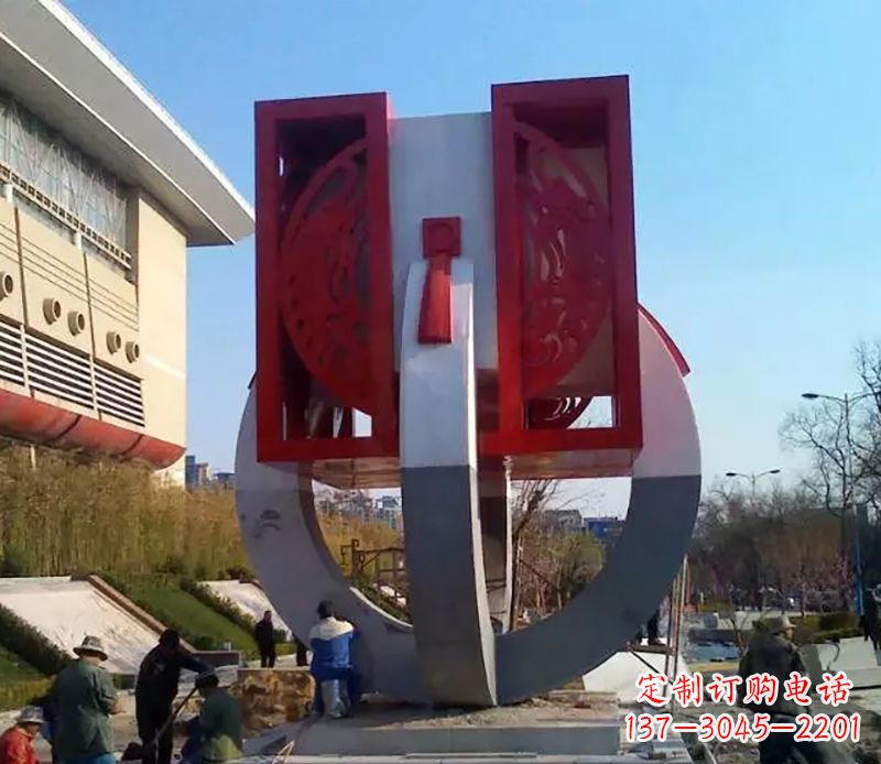 丽水不锈钢圆环雕塑
