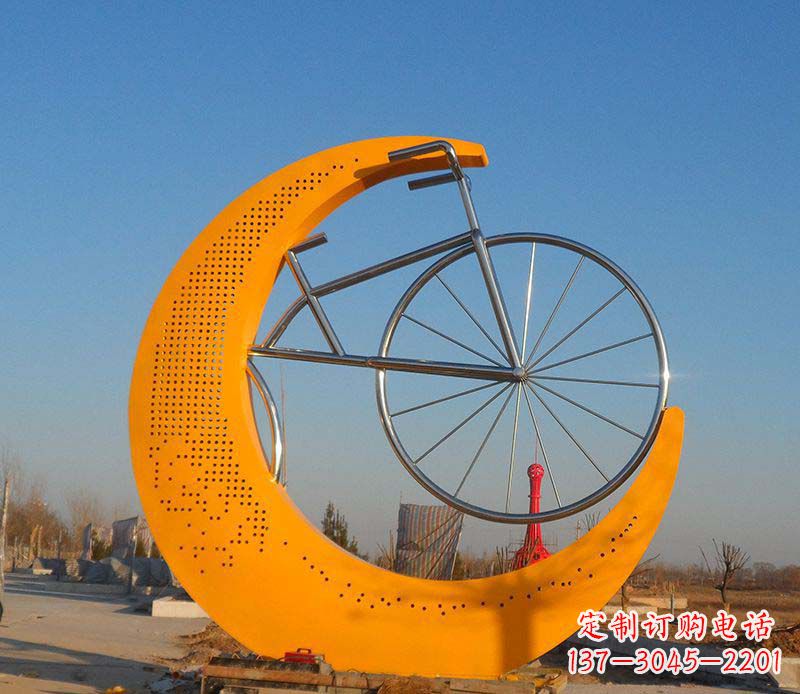 丽水不锈钢自行车雕塑一次性看到的艺术经典