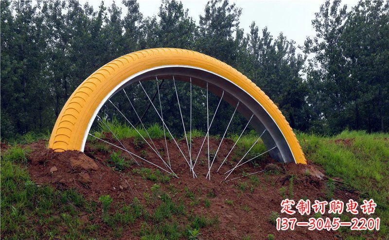 丽水不锈钢自行车雕塑——景观美化的象征