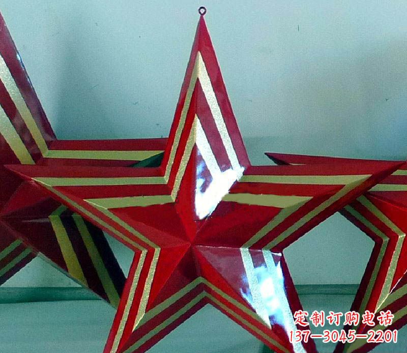 丽水部队不锈钢五角星景观雕塑