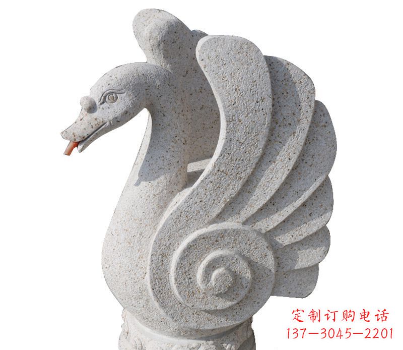 丽水抽象喷水天鹅石雕 (2)