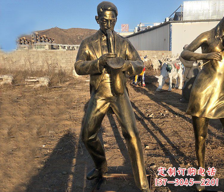 丽水吹萨克斯音乐人物铜雕雕塑