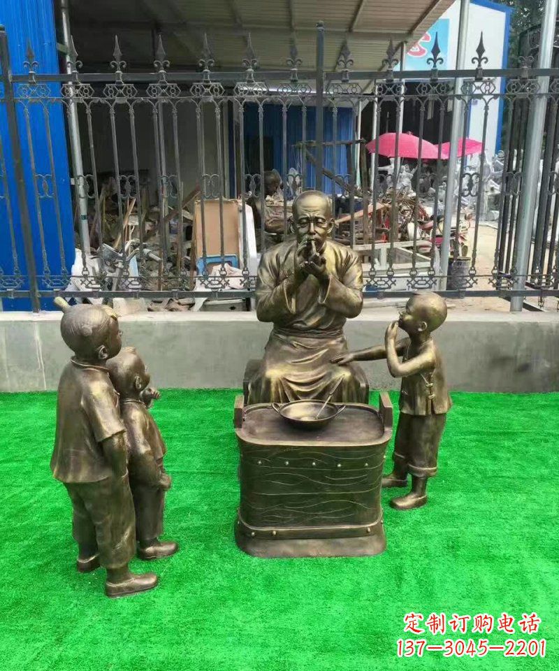 丽水传统糖人铜雕——赞美传统文化的艺术精品