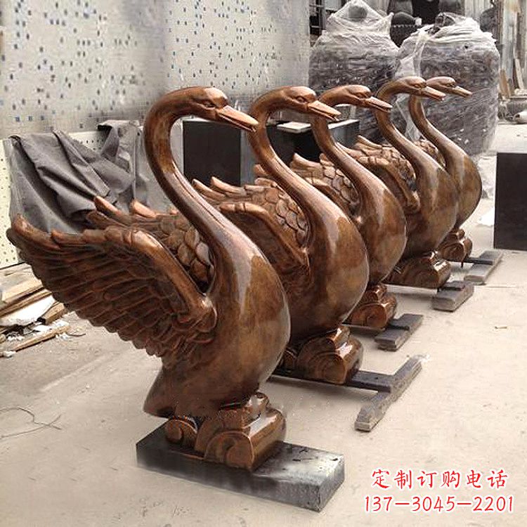丽水纯铜喷水天鹅雕塑