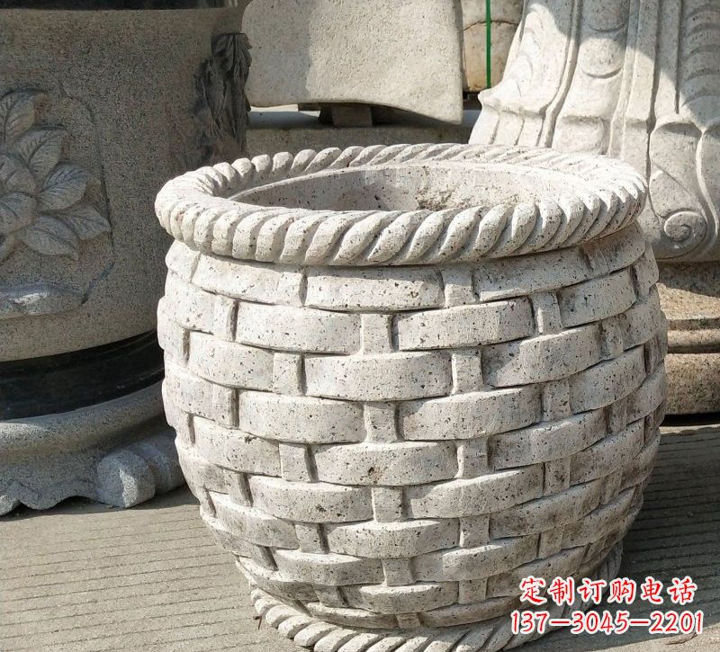 丽水大理石雕塑水缸