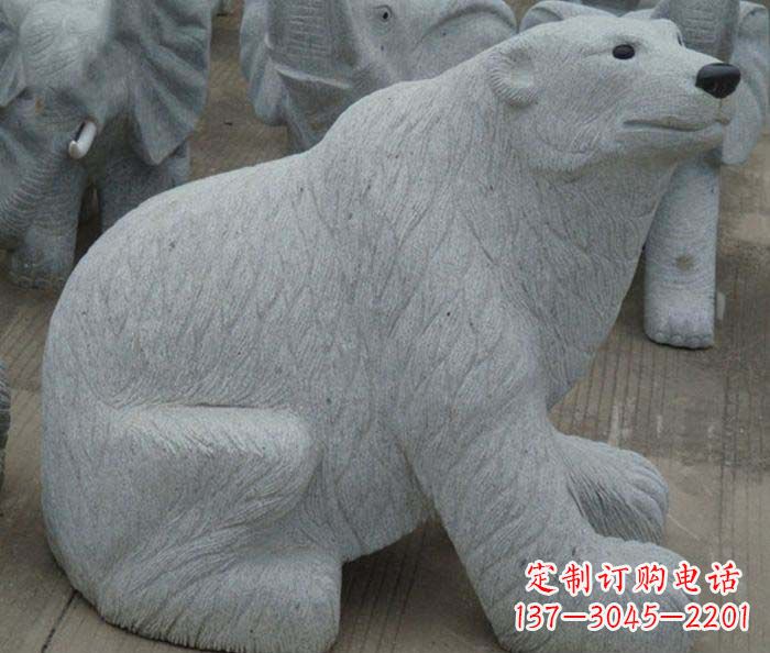 丽水精美大理石雕刻的北极熊