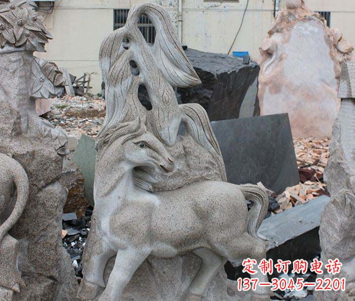 丽水大理石动物马石雕