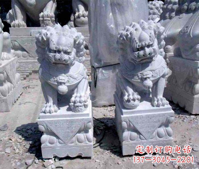 丽水大理石仿古石狮子