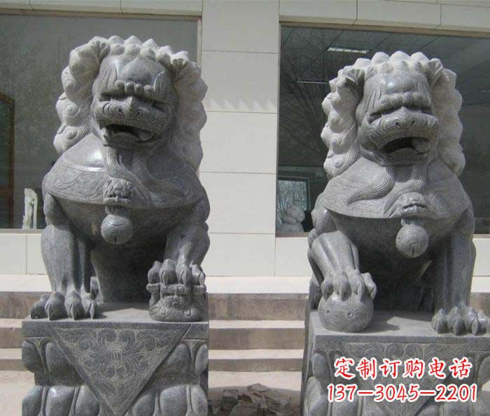 丽水大理石雕刻的狮子雕塑