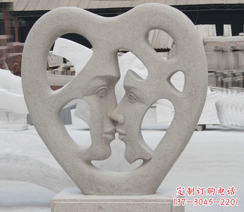 丽水情侣石雕,浪漫绽放