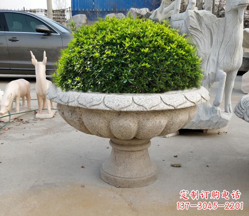 丽水优雅大理石花盆雕塑