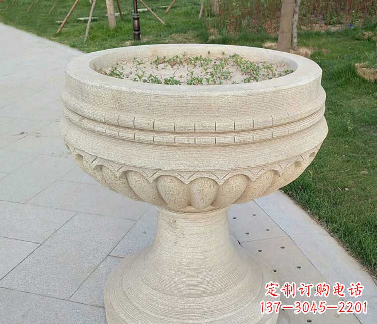 丽水大理石花盆石雕