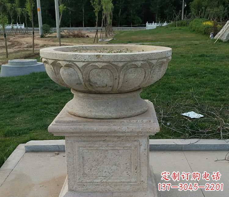 丽水大理石花盆石雕