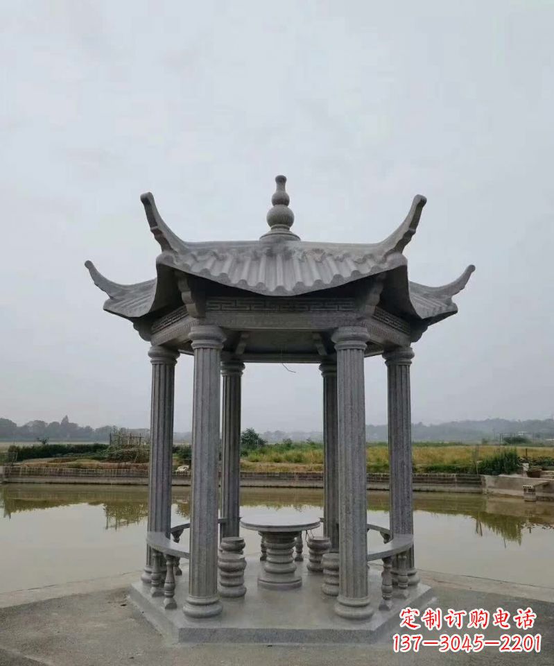 丽水大理石凉亭石雕塑,优雅经典无双