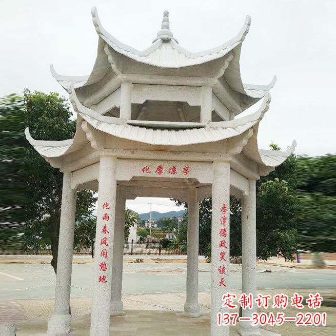 丽水大理石凉亭双层雕塑