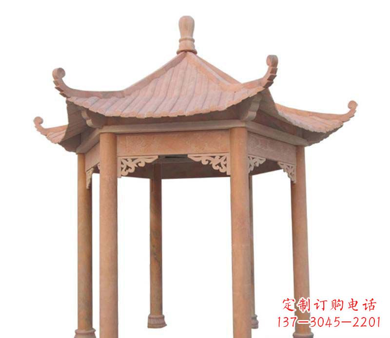 丽水大理石六角凉亭雕塑