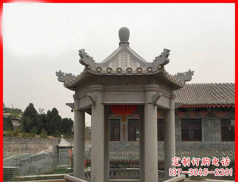 丽水大理石六角凉亭石雕