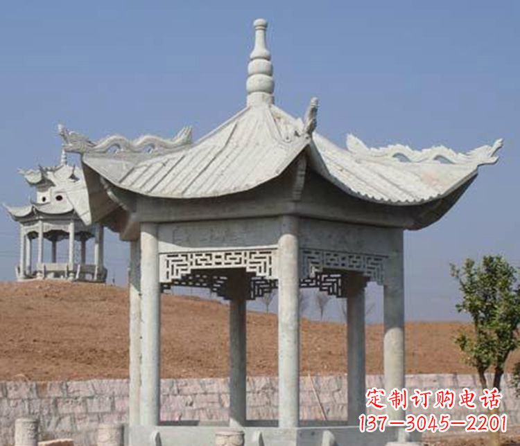 丽水精美大理石六角凉亭石雕