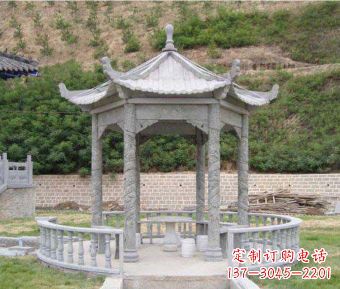 丽水大理石六角石雕凉亭