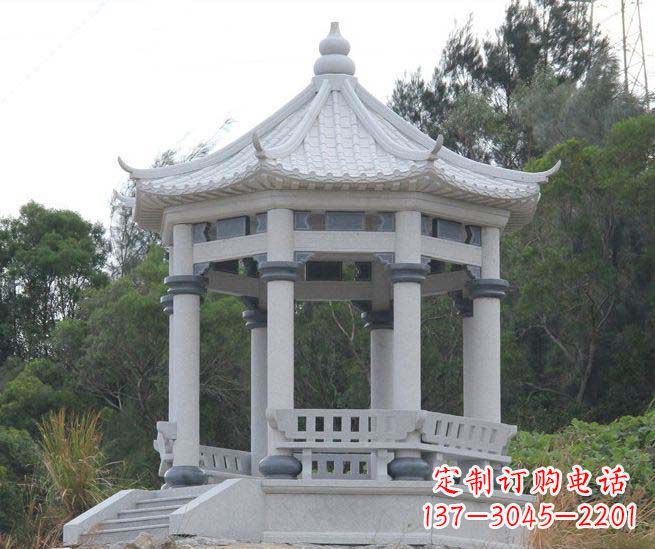 丽水大理石六角石雕凉亭营造舒适环境的完美体现