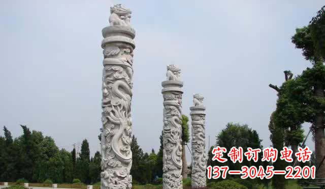 丽水大理石龙柱雕塑1